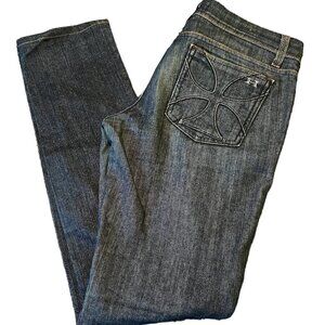 Habitual Made Mid Wash Low Rise Straight Leg Denim Blue Jeans Women's SI…